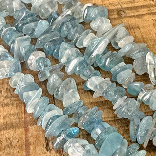 4-10mm Aquamarine Chip Bead Strand