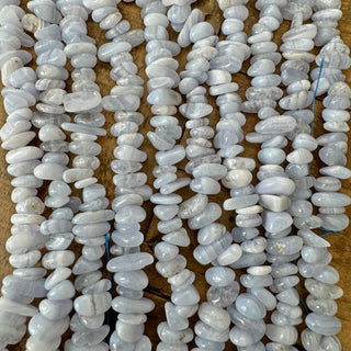 4-10mm Blue Lace Agate Chip Bead Strand