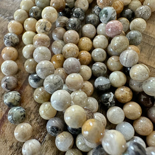4mm Silver Crazy Lace Agate Bead Strand