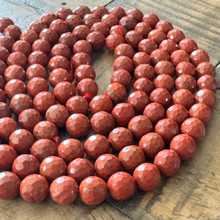 Faceted Red Jasper Bead Strand - 4mm - 6mm - 8mm