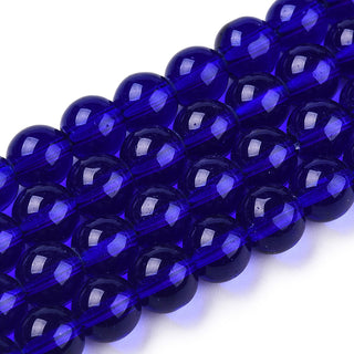 8mm Transparent Glass Bead Strands
