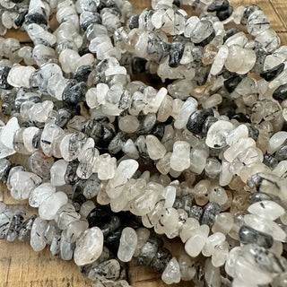 5-8mm Rutilated Quartz Chip Bead Strand