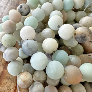 Flower Amazonite Frosted Bead Strands - 4mm - 6mm - 8mm