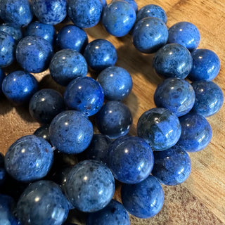 8mm Grade AA Dumortierite Quartz Bead Strand