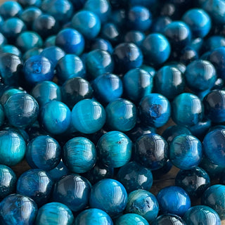 Blue Tigers Eye Bead Strand - 6mm - 8mm