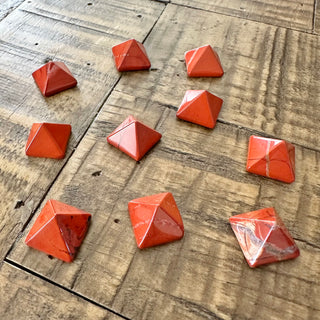 10pc Red Jasper Pyramid Cabochons