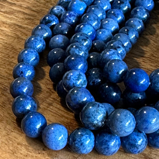 8mm Grade AA Dumortierite Quartz Bead Strand