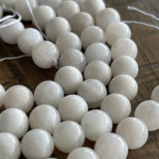 8mm Madagascar White Moonstone Bead Strand