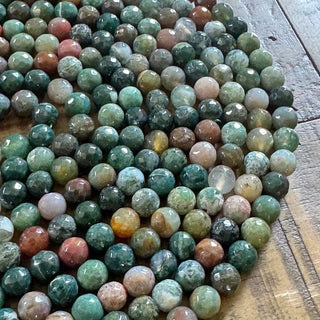 Faceted Indian Agate Bead Strand - 4mm - 6mm - 8mm
