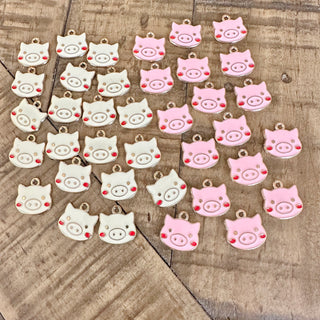 25pc Pig Charms - White or Pink