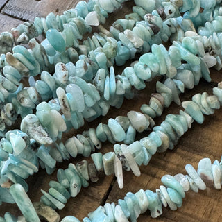 Larimar Chip Bead Strand - 4-10mm