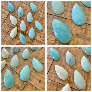 28x15mm Flower Amazonite Cabochon