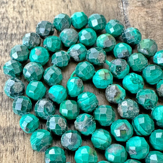 Faceted Malachite Bead Strand - 4mm