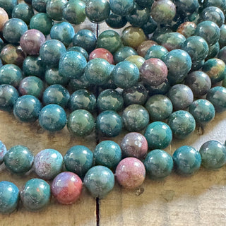 Indian Bloodstone Bead Strand - 8mm