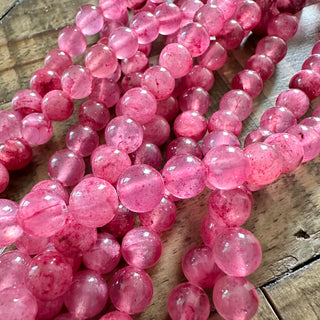 Pink Jade Bead Strand - 4mm - 6mm - 8mm