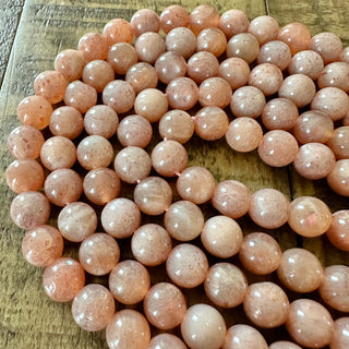 Grade A Sunstone Round Bead Strand - 6mm - 8mm