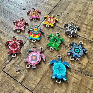 10pc Sea Turtle Link Connector Charms