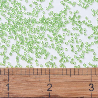 Miyuki Round Delica Beads (DB1226) - 11/0 - Transparent Lime Luster - 10g Tube