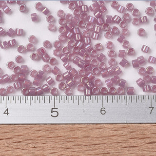 Miyuki Round Delica Beads (DB1752) - 11/0 - Sparkling Orchid Lined Opal - 10g Tube