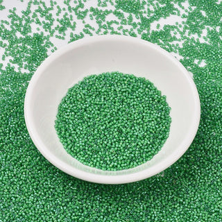 Miyuki Round Delica Beads (DB1787) - 11/0 - White Lined Green - 10g Tube