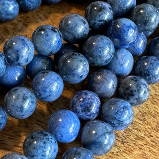 8mm Grade AA Dumortierite Quartz Bead Strand