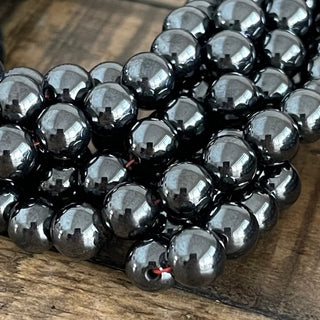 Hematite Bead Strand - Magnetic and Non-Magnetic - 4mm - 6mm - 8mm