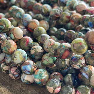 8mm Mardi Gras Imperial Jasper Bead Strand