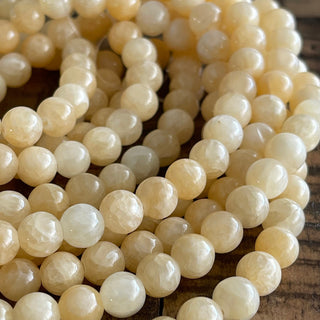 8mm Lemon Yellow Jade Bead Strand