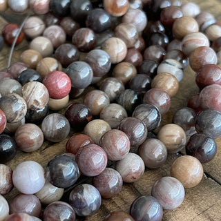 8mm Petrified Wood Bead Strand