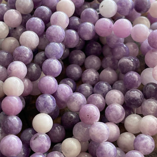 8mm Purple Lepidolite Bead Strand - Mica