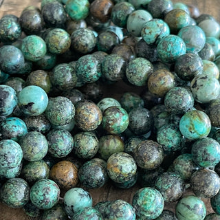African Turquoise Round Bead Strand - 4mm - 6mm - 8mm
