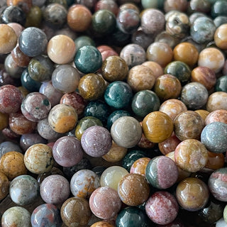 Grade A Ocean Jasper Bead Strand - 6mm - 8mm