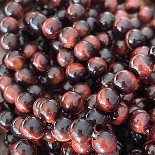 8mm Grade A Red Tigers Eye Bead Strand