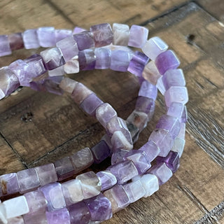 4mm Natural Amethyst Cube Bead Strands