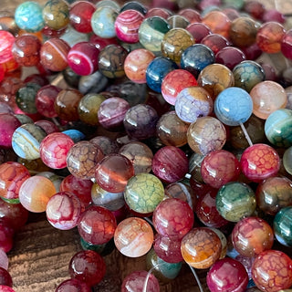 Natural Colorful Crackle Agate Beads Strand - 6mm - 8mm
