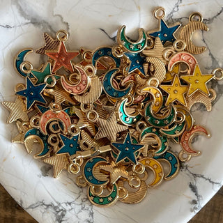20 Piece Stars & Moons Charms