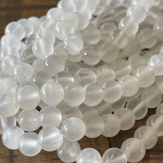 Grade AAA Selenite Bead Strand - 4mm - 6mm - 8mm