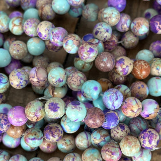 8mm Purple Calcite Bead Strand