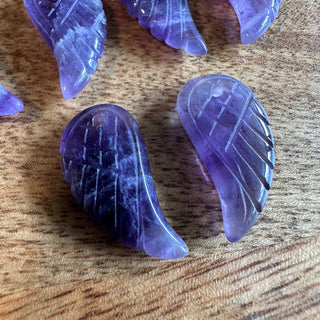 2pc Amethyst Angel Wing Pendant - Drilled