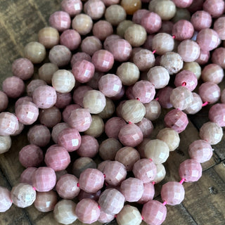 8mm Faceted Rhodochrosite Bead Strand