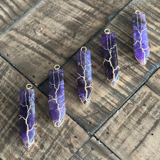 Amethyst Lightning Bolt Pendant