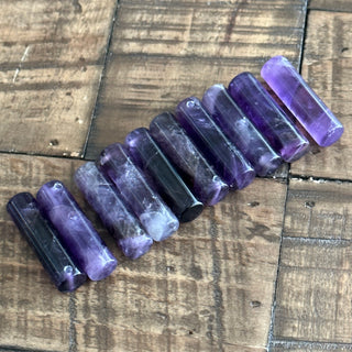 Amethyst Column Pendant - Drilled