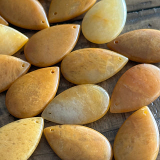 Jade Teardrop Pendants - Drilled