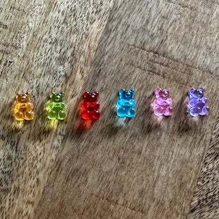100pc Small Acrylic Bear Beads - Horizontal Hole - Assorted Colors