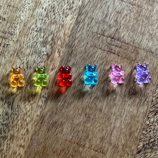 100pc Small Acrylic Bear Beads - Vertical Hole - Assorted Colors