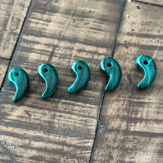 Grade A Malachite Magatama Pendant