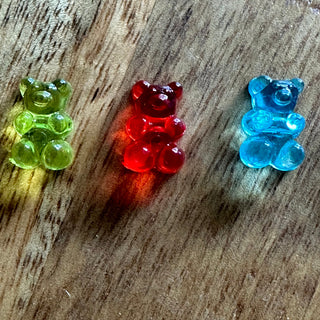 100pc Small Acrylic Bear Beads - Vertical Hole - Assorted Colors