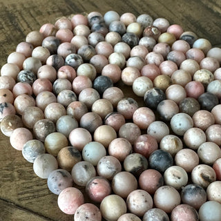6mm Frosted Pink Opal Bead Strands