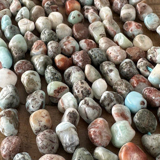 5-8mm Larimar Tumbled Stone Nugget Bead Strands