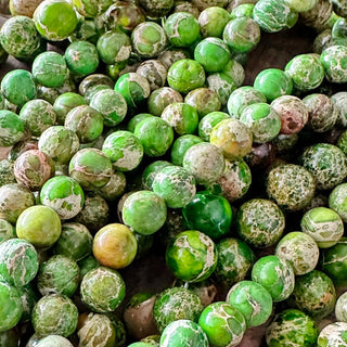 Lime Green Imperial Jasper Bead Strand - 8mm - 10mm